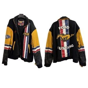 Jeff Hamilton Mustang Leather Black and Yellow Jacket